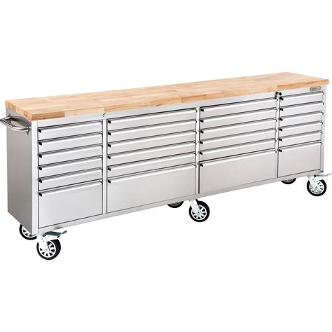 grizzly industrial stainless steel industrial cabinet with wood top|grizzly 24 drawer tool cabinet.